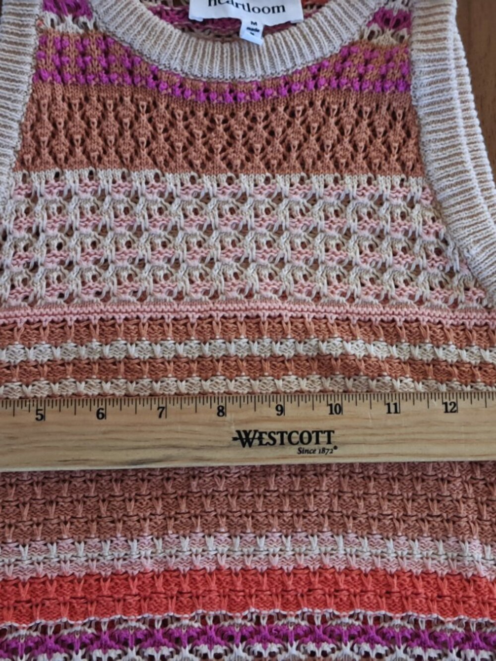 Heartloom The Kenzie Tank Small Crochet, knit Boho, fisherman Cotton Sleeveless - Picture 3 of 9